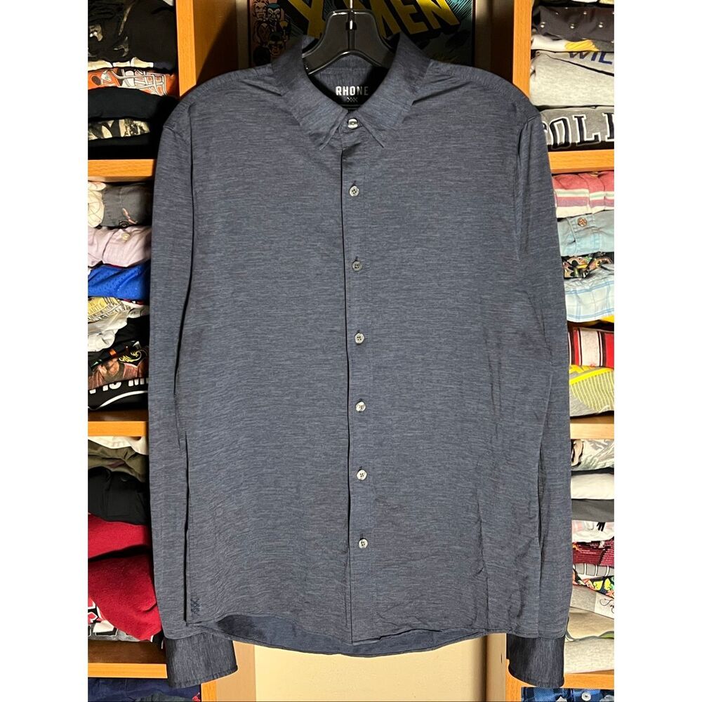 Rhone Men’s Slim Fit Long Sleeve Button Commuter Shirt Medium